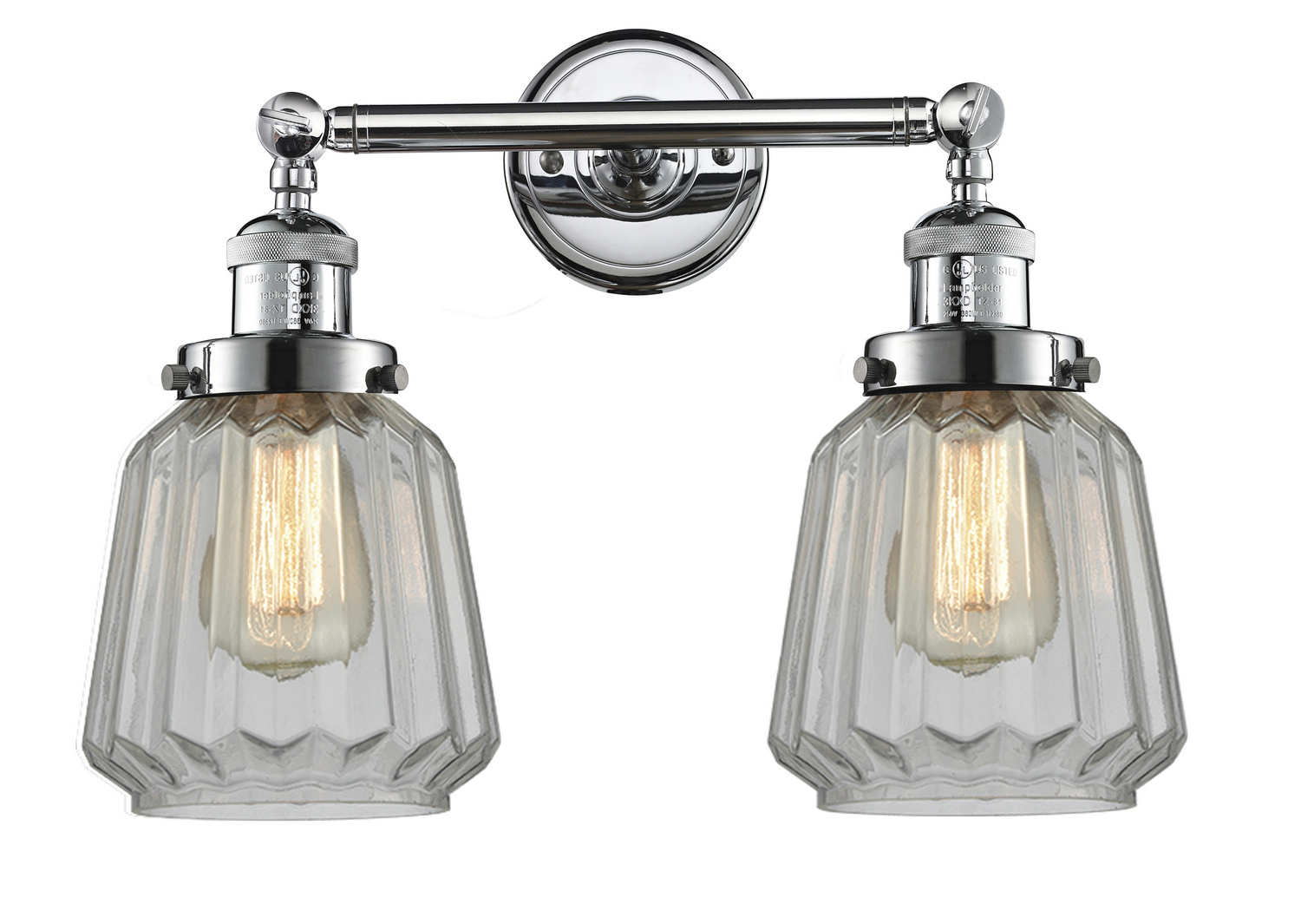 Two Light Bath Vanity by Innovations - Franklin Restoration Collection, Polished Chrome Finish - 208-PC-G142