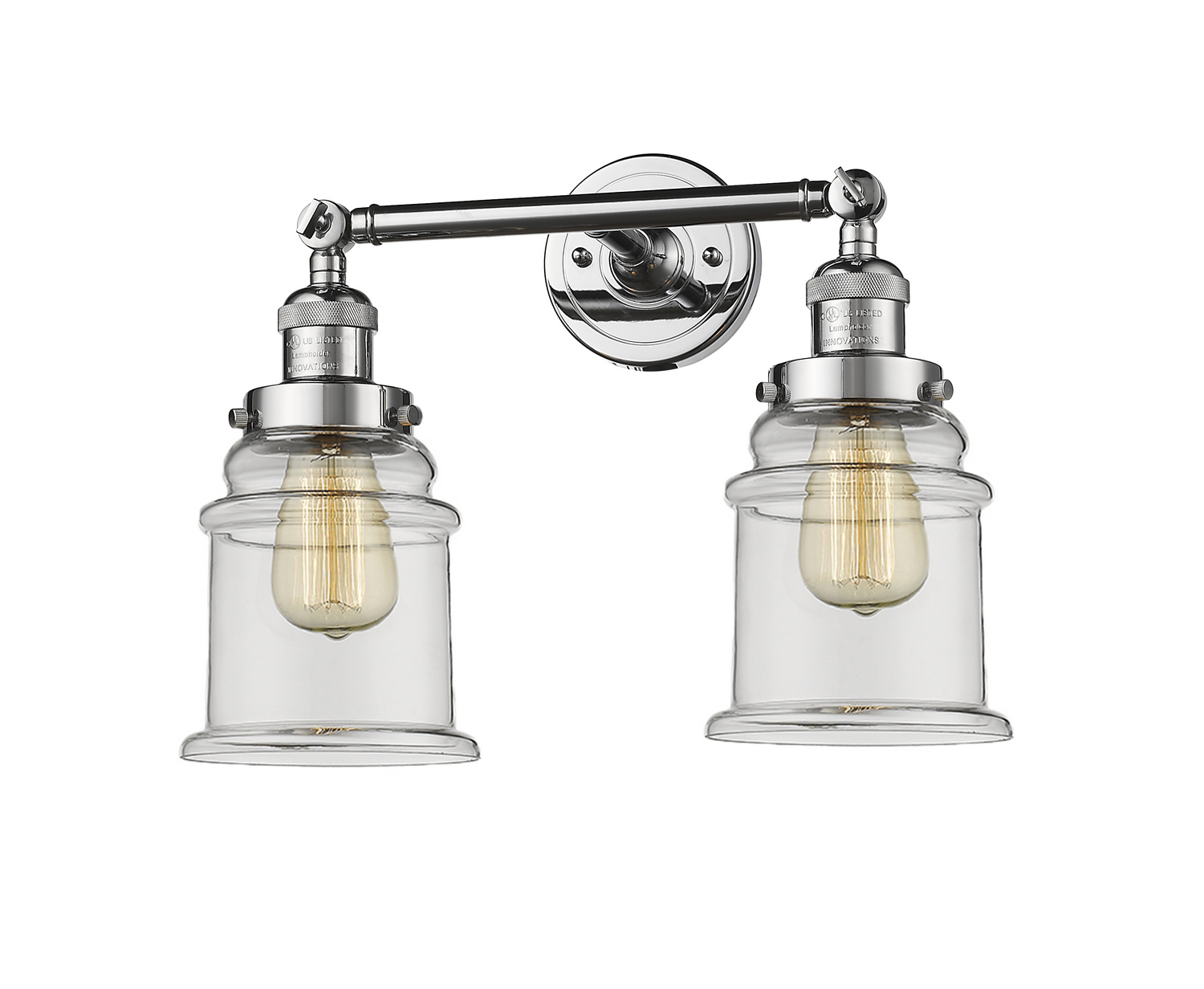 Two Light Bath Vanity by Innovations - Franklin Restoration Collection, Polished Chrome Finish - 208-PC-G182