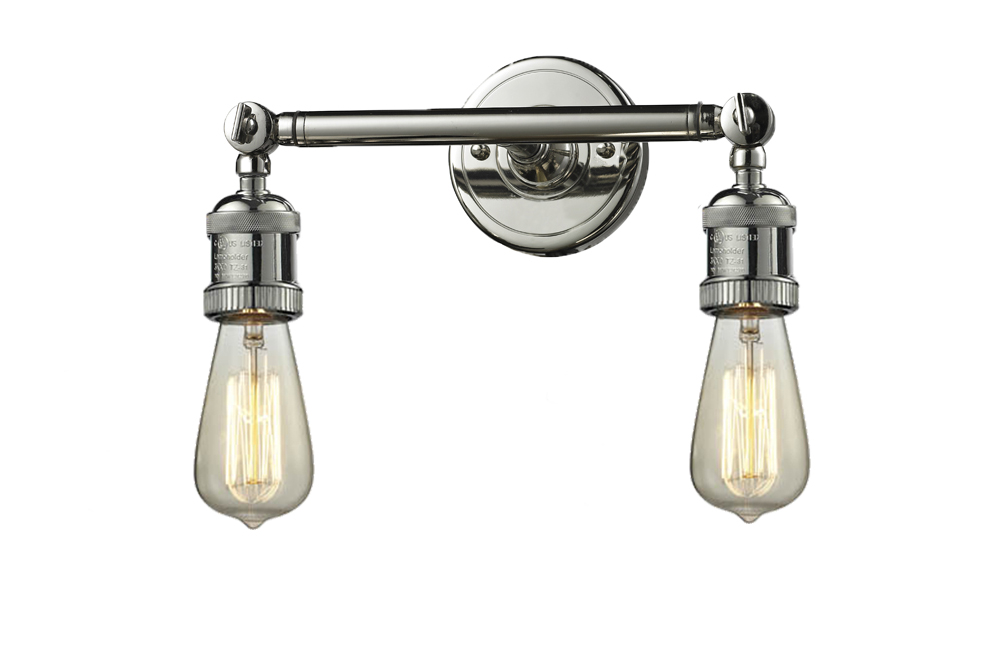 Two Light Bath Vanity by Innovations - Franklin Restoration Collection, Polished Nickel Finish - 208-PN