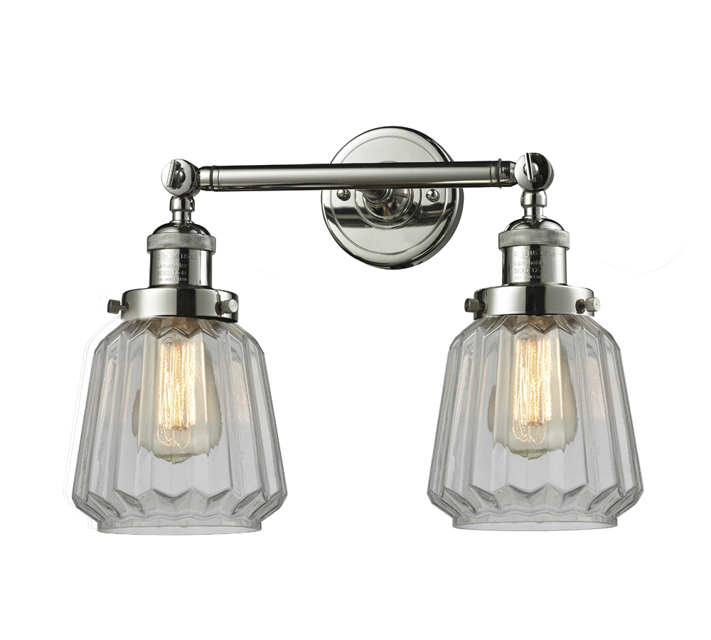 Two Light Bath Vanity by Innovations - Franklin Restoration Collection, Polished Nickel Finish - 208-PN-G142