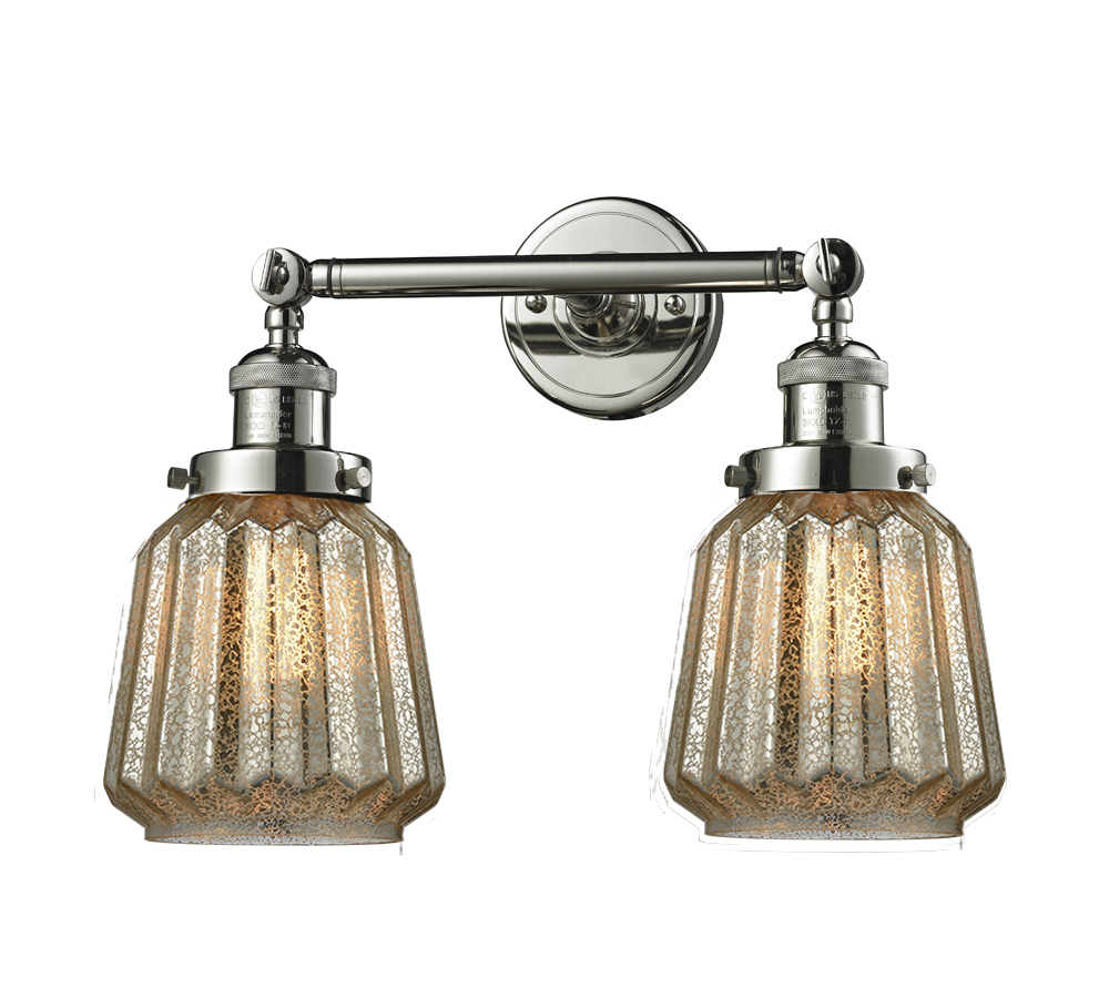 Two Light Bath Vanity by Innovations - Franklin Restoration Collection, Polished Nickel Finish - 208-PN-G146