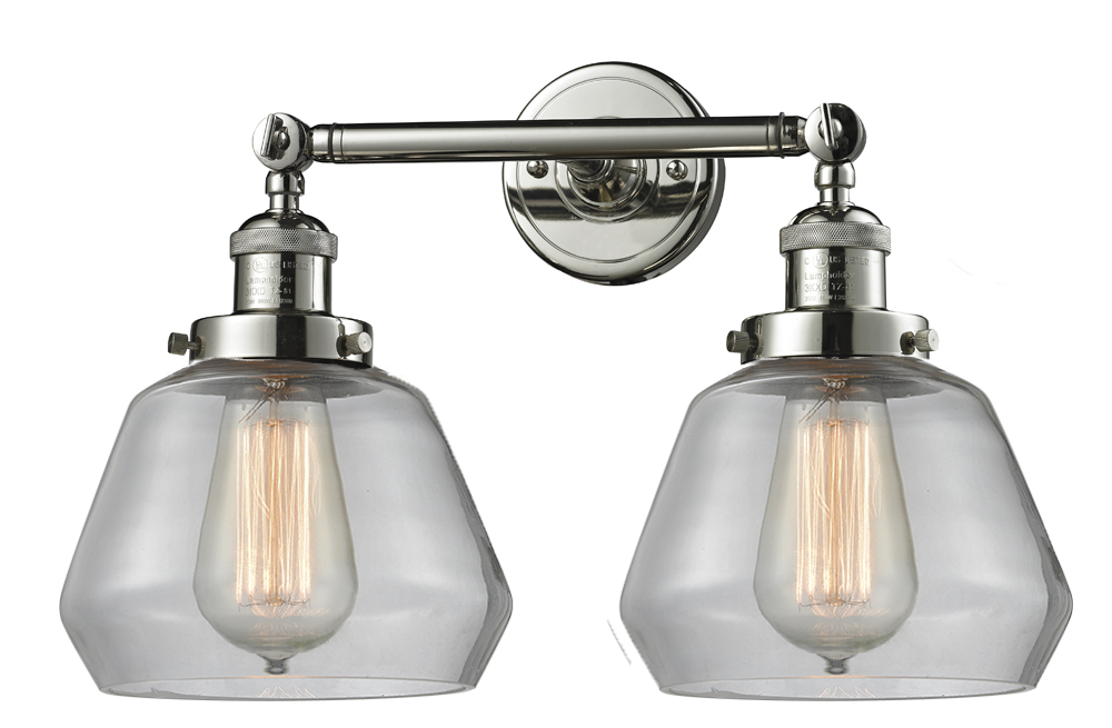 Two Light Bath Vanity by Innovations - Franklin Restoration Collection, Polished Nickel Finish - 208-PN-G172