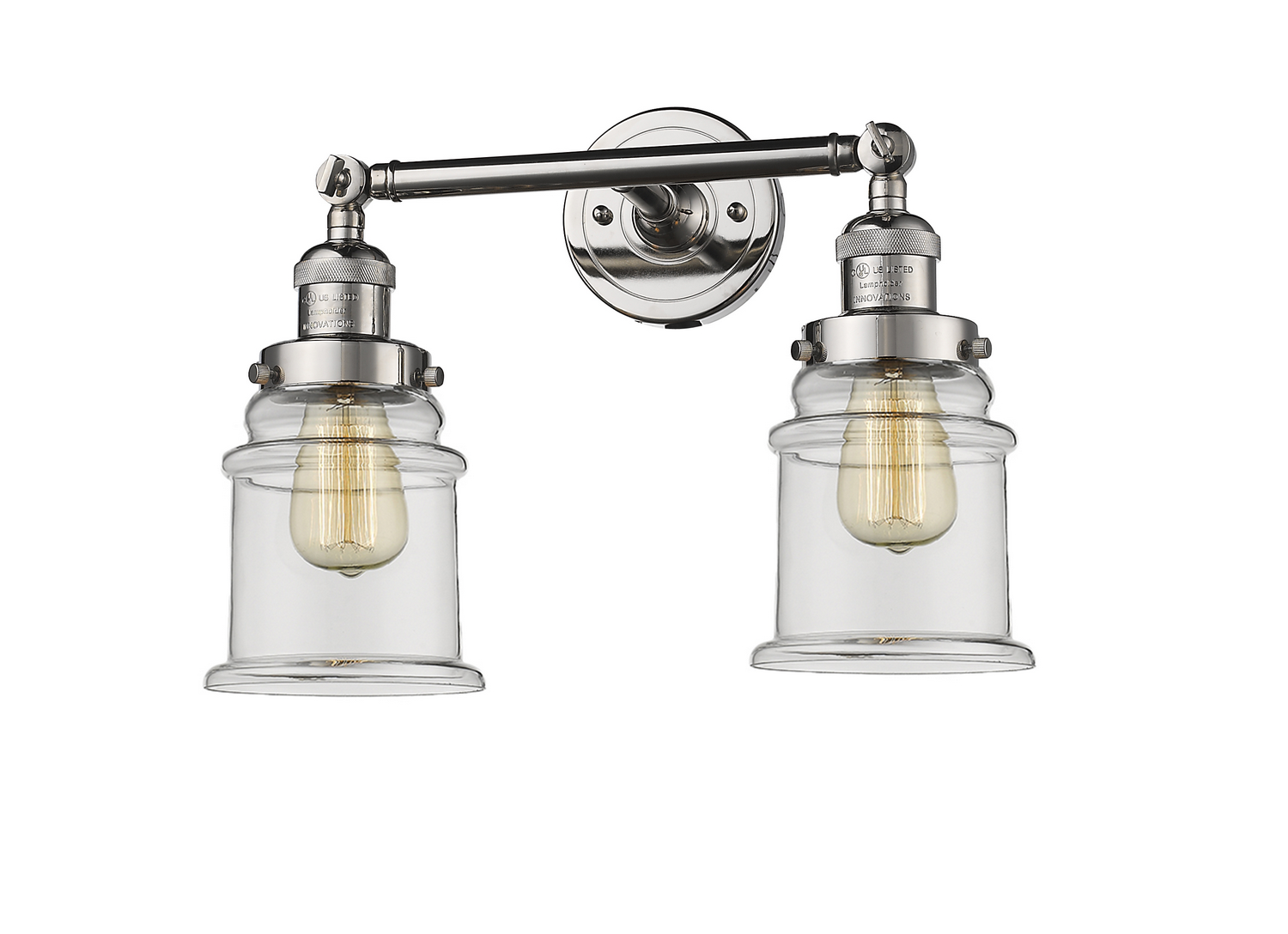Two Light Bath Vanity by Innovations - Franklin Restoration Collection, Polished Nickel Finish - 208-PN-G182