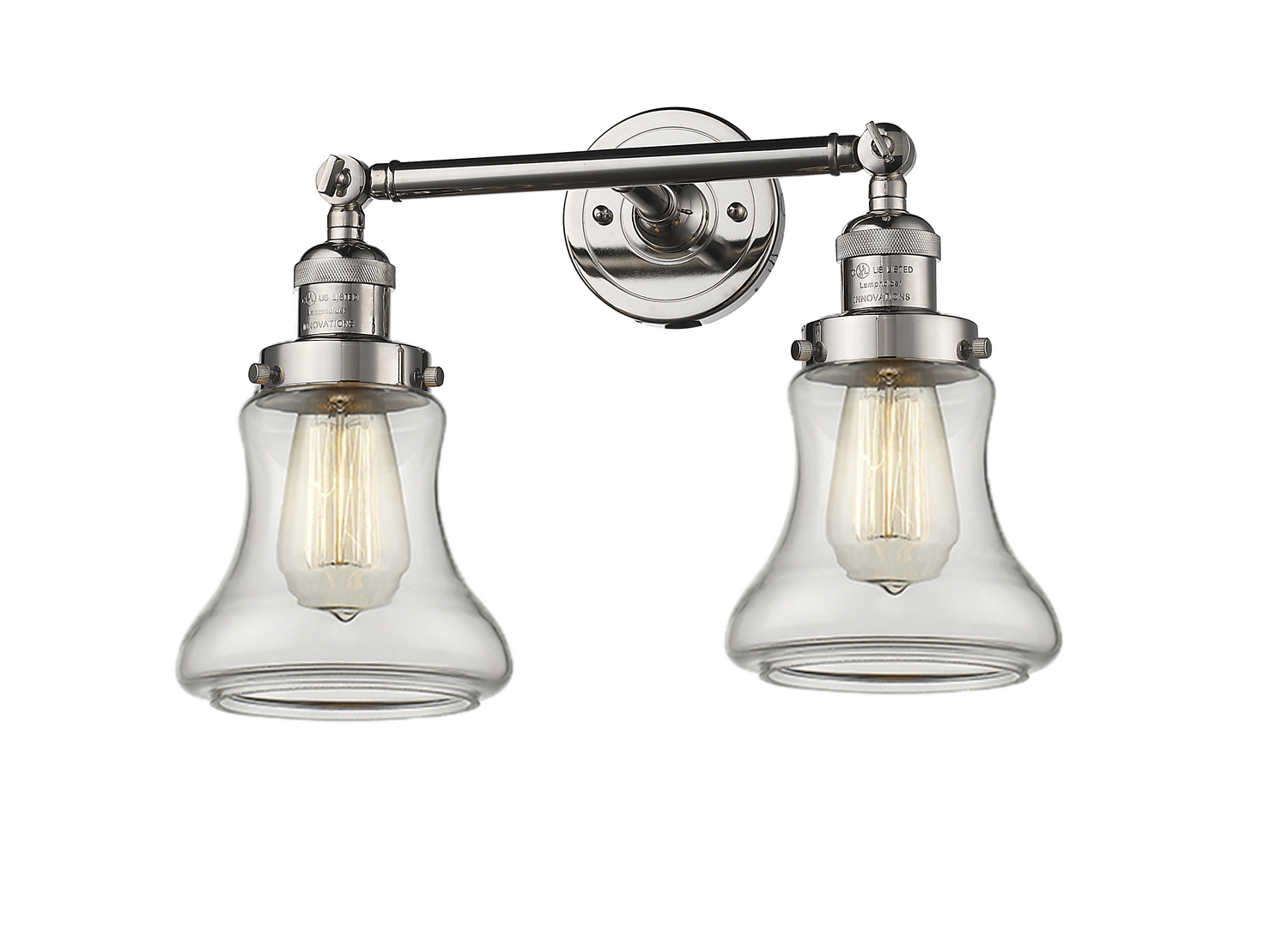 Two Light Bath Vanity by Innovations - Franklin Restoration Collection, Polished Nickel Finish - 208-PN-G192