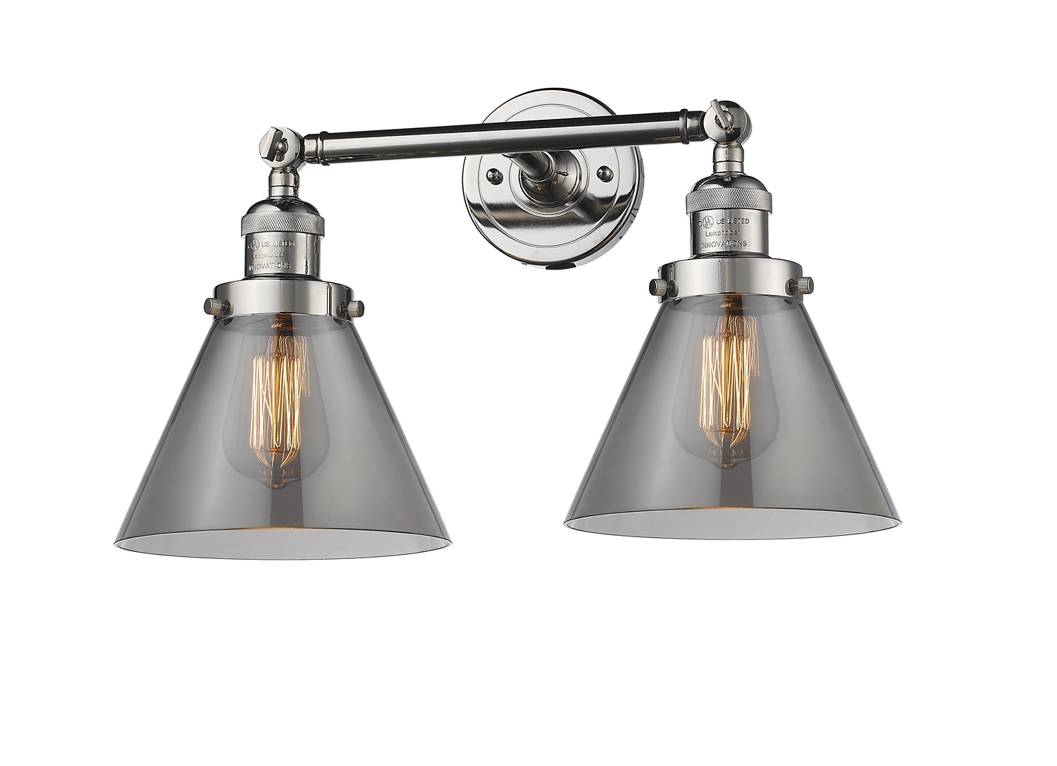 Two Light Bath Vanity by Innovations - Franklin Restoration Collection, Polished Nickel Finish - 208-PN-G43