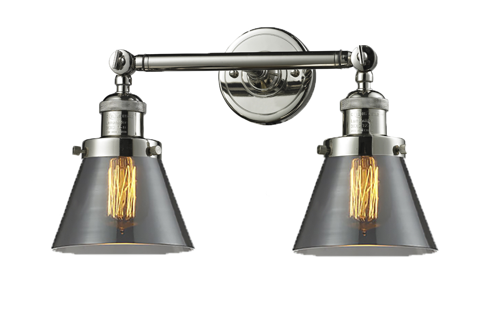 Two Light Bath Vanity by Innovations - Franklin Restoration Collection, Polished Nickel Finish - 208-PN-G63