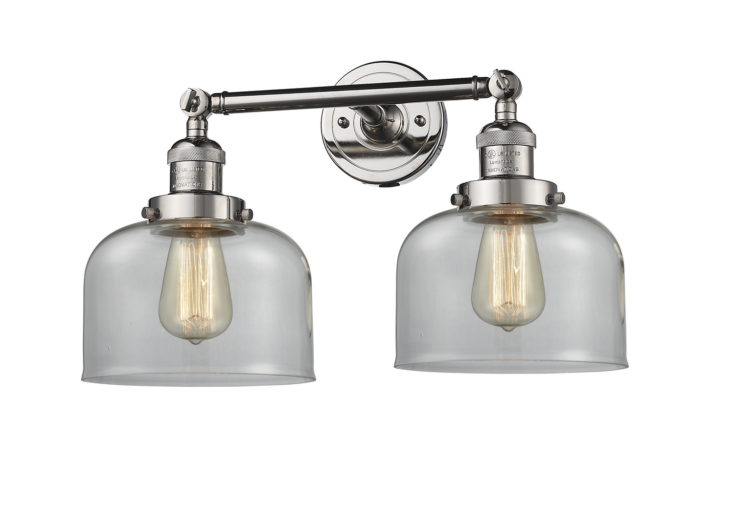 Two Light Bath Vanity by Innovations - Franklin Restoration Collection, Polished Nickel Finish - 208-PN-G72