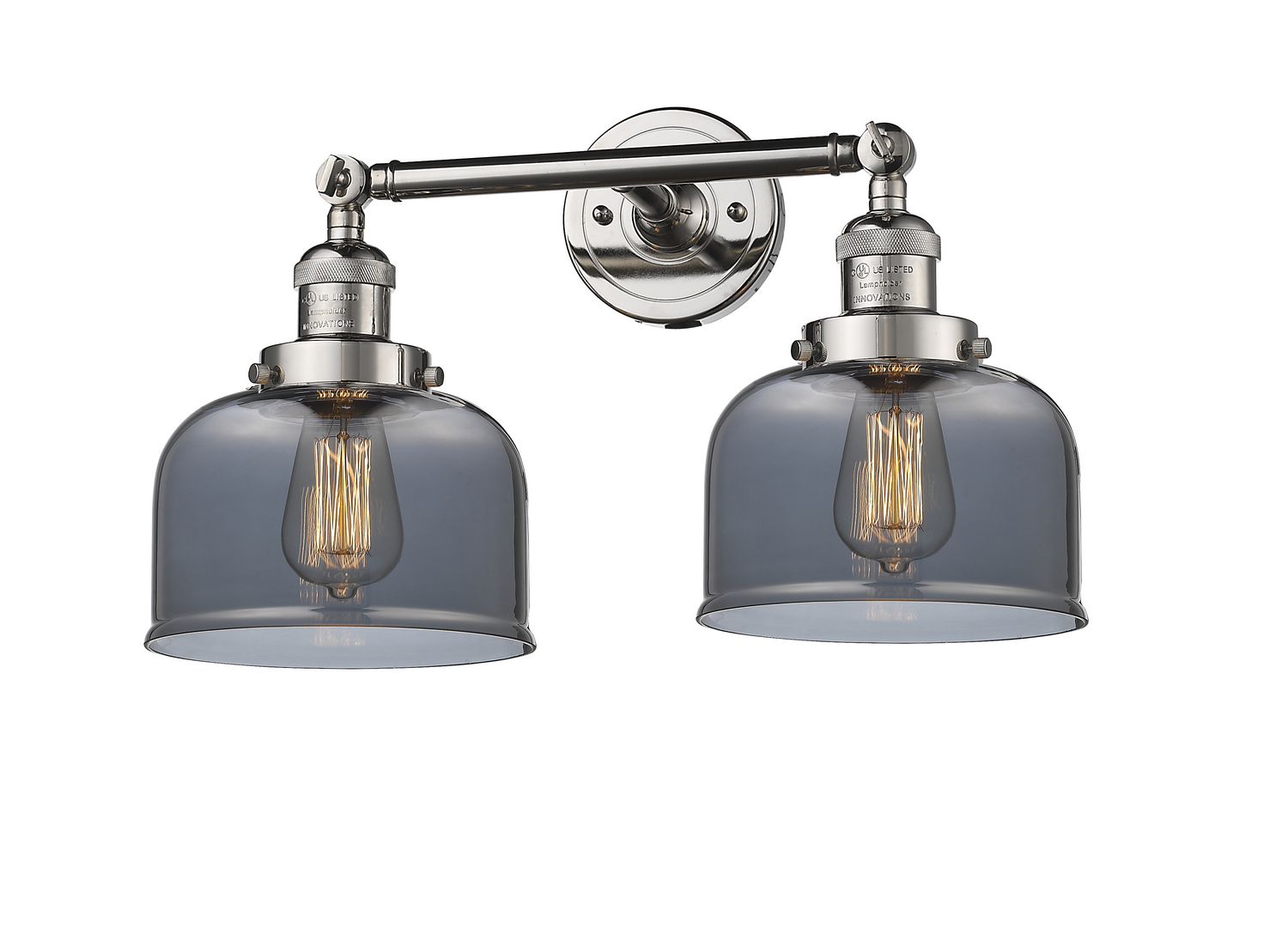 Two Light Bath Vanity by Innovations - Franklin Restoration Collection, Polished Nickel Finish - 208-PN-G73