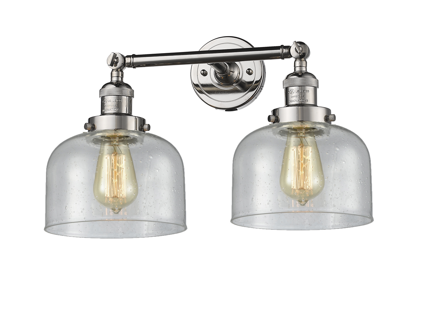 Two Light Bath Vanity by Innovations - Franklin Restoration Collection, Polished Nickel Finish - 208-PN-G74