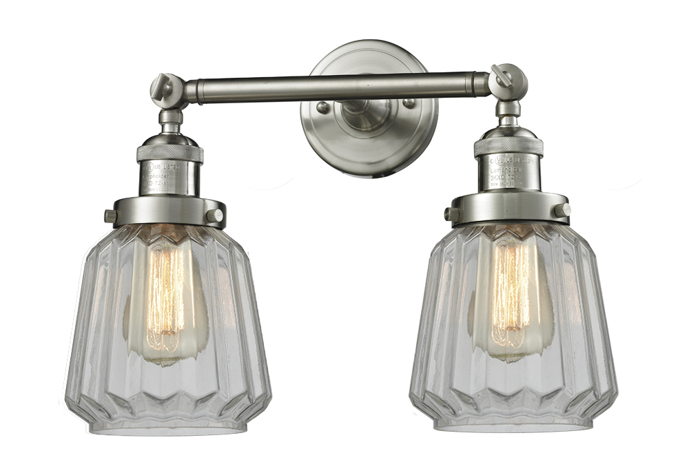 Two Light Bath Vanity by Innovations - Franklin Restoration Collection, Brushed Satin Nickel Finish - 208-SN-G142