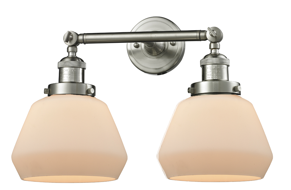 Two Light Bath Vanity by Innovations - Franklin Restoration Collection, Brushed Satin Nickel Finish - 208-SN-G171
