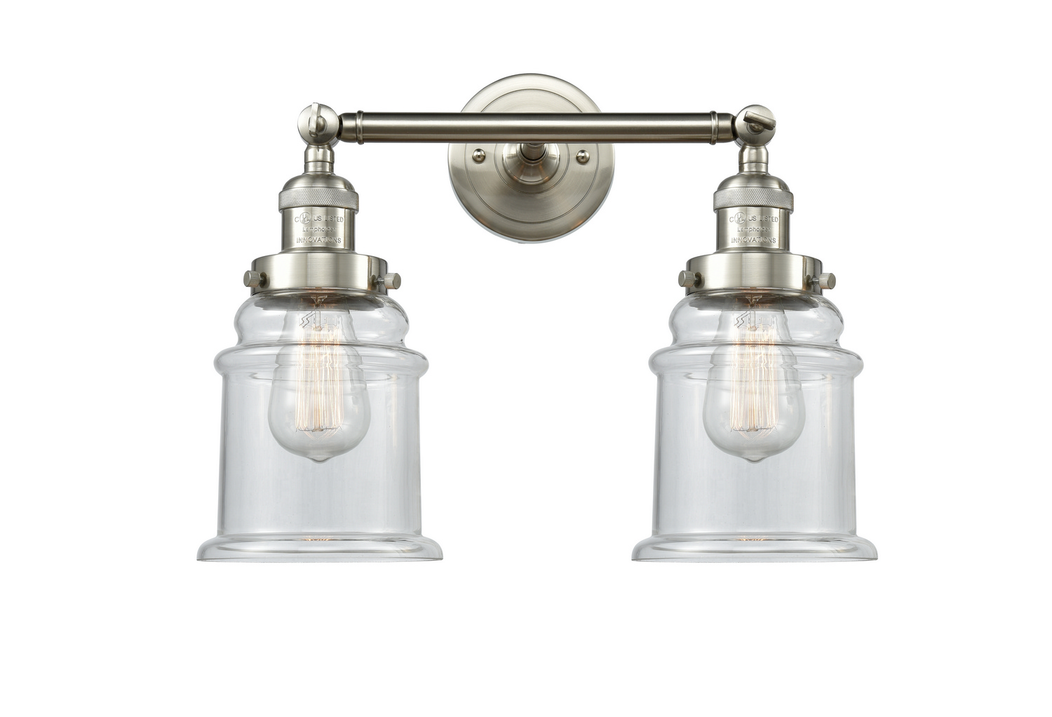Two Light Bath Vanity by Innovations - Franklin Restoration Collection, Brushed Satin Nickel Finish - 208-SN-G182
