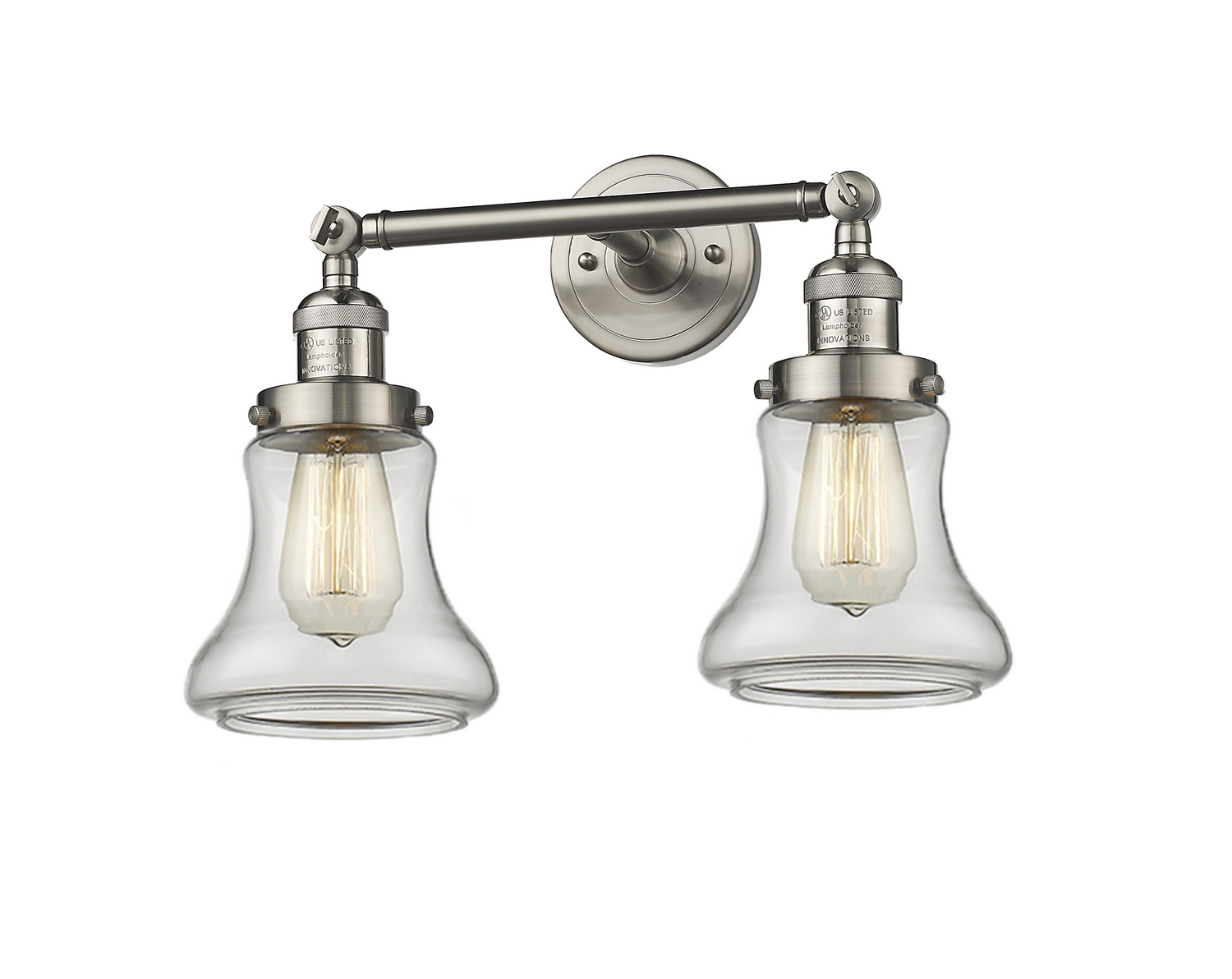 Two Light Bath Vanity by Innovations - Franklin Restoration Collection, Brushed Satin Nickel Finish - 208-SN-G192