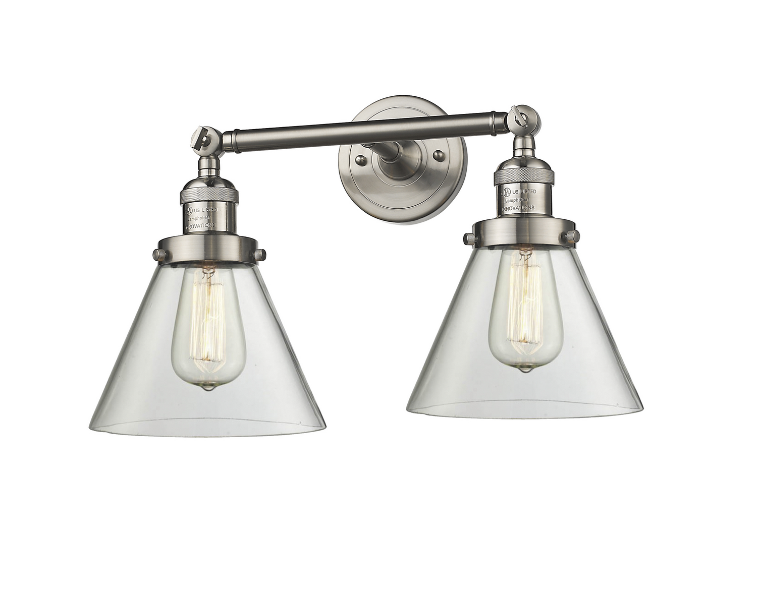 Two Light Bath Vanity by Innovations - Franklin Restoration Collection, Brushed Satin Nickel Finish - 208-SN-G42