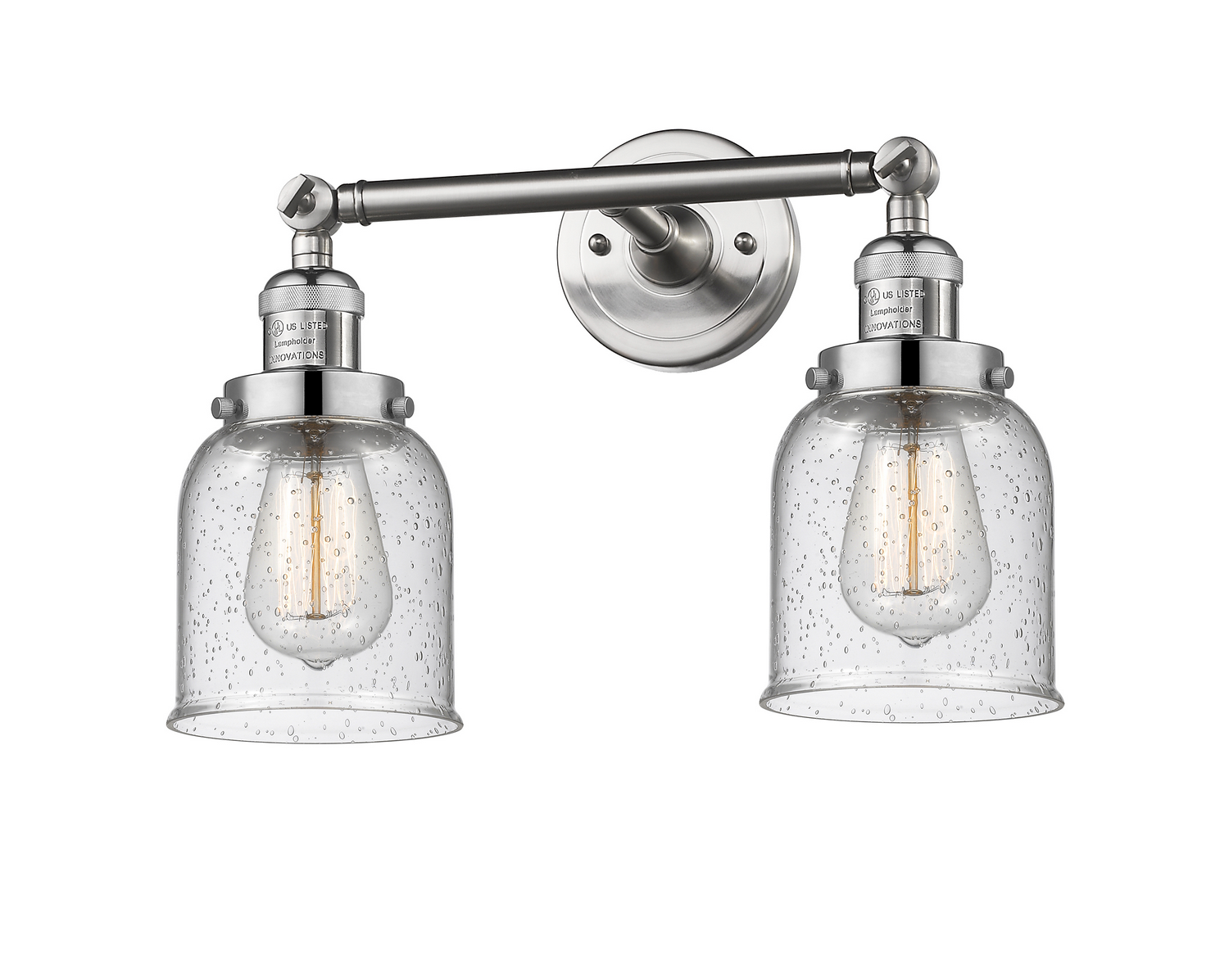 Two Light Bath Vanity by Innovations - Franklin Restoration Collection, Brushed Satin Nickel Finish - 208-SN-G54