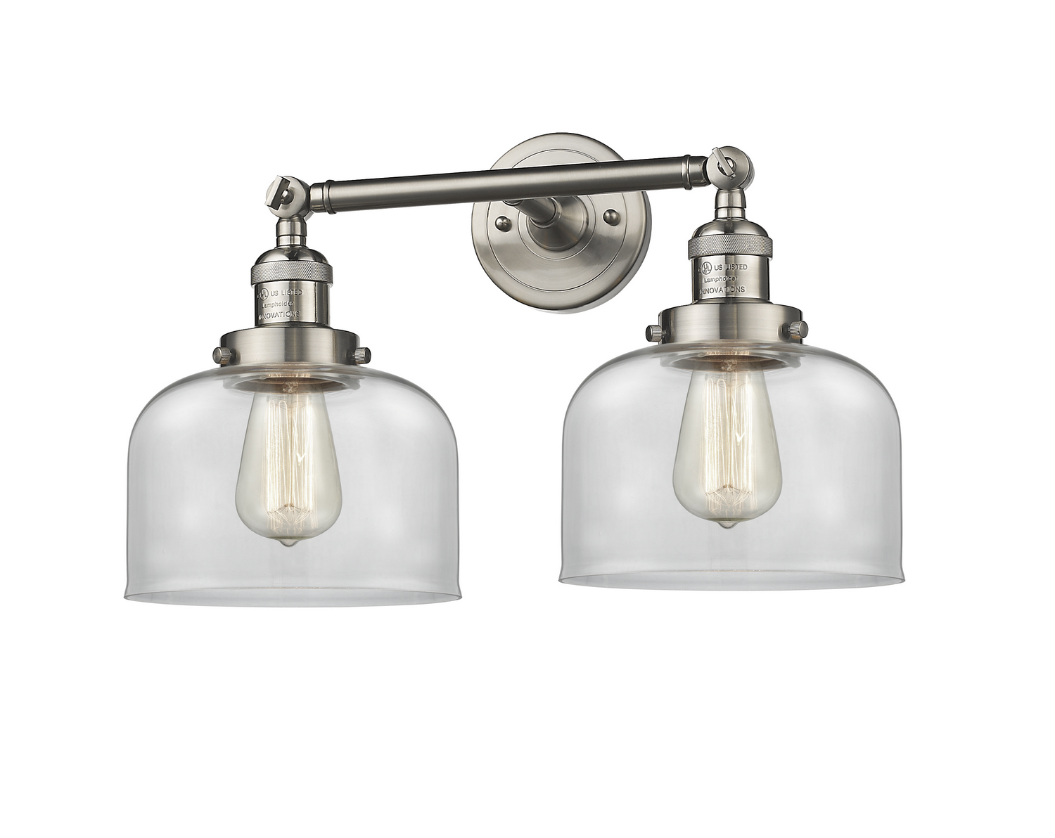 Two Light Bath Vanity by Innovations - Franklin Restoration Collection, Brushed Satin Nickel Finish - 208-SN-G72