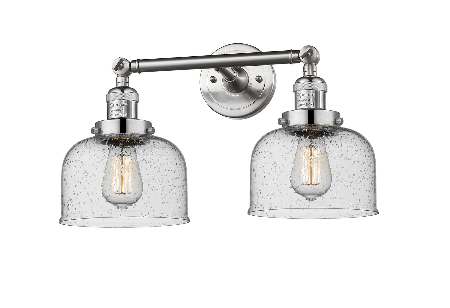 Two Light Bath Vanity by Innovations - Franklin Restoration Collection, Brushed Satin Nickel Finish - 208-SN-G74