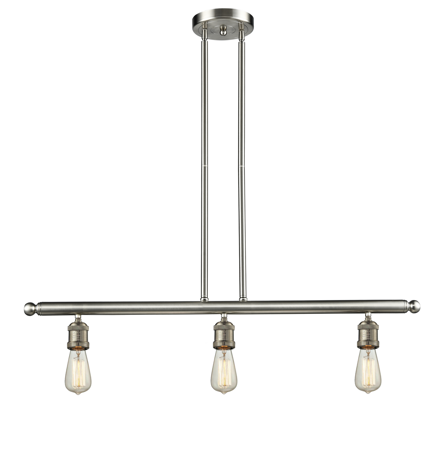 Three Light Island Pendant by Innovations - Franklin Restoration Collection, Brushed Satin Nickel Finish - 213-SN