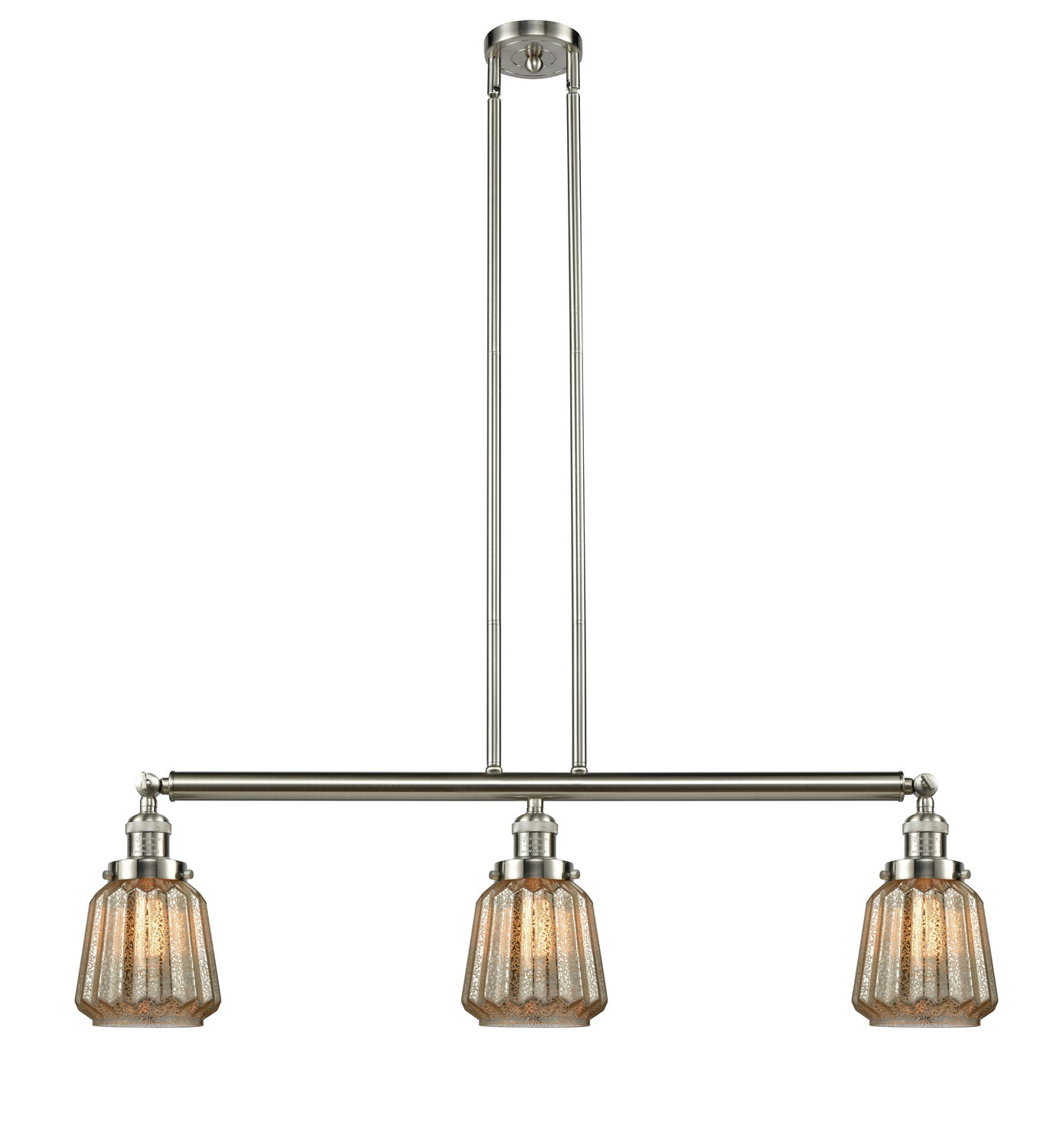 Three Light Island Pendant by Innovations - Franklin Restoration Collection, Brushed Satin Nickel Finish - 213-SN-G146