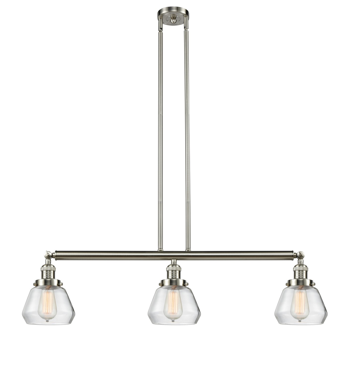 Three Light Island Pendant by Innovations - Franklin Restoration Collection, Brushed Satin Nickel Finish - 213-SN-G172