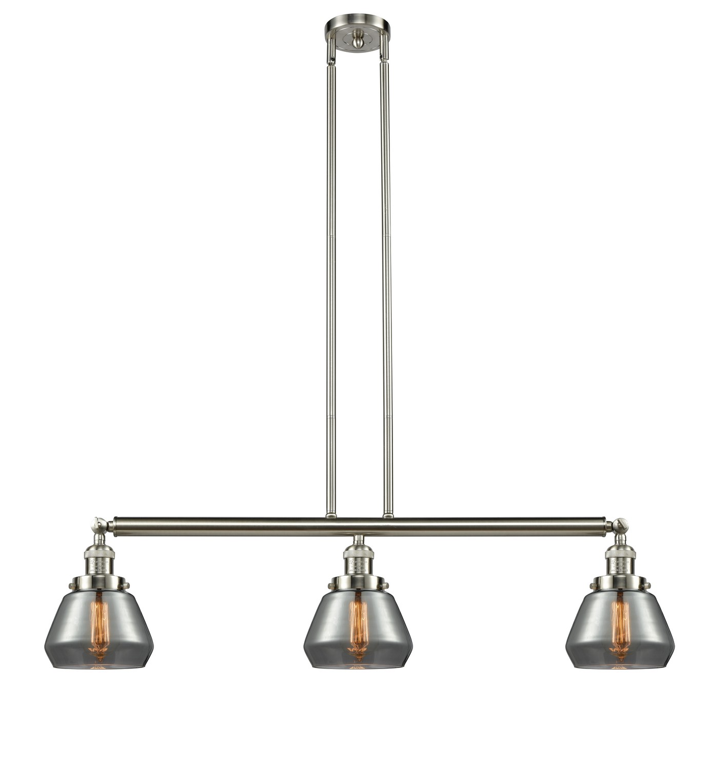 Three Light Island Pendant by Innovations - Franklin Restoration Collection, Brushed Satin Nickel Finish - 213-SN-G173