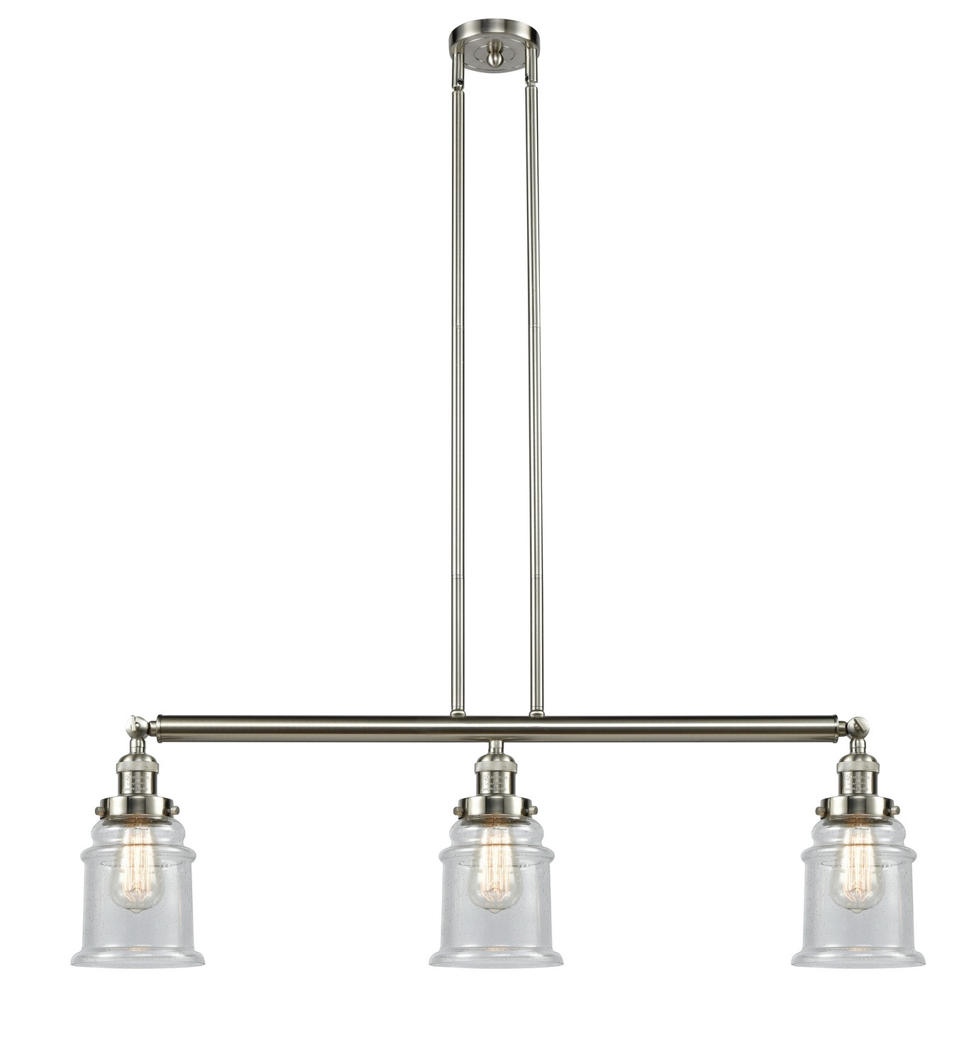 Three Light Island Pendant by Innovations - Franklin Restoration Collection, Brushed Satin Nickel Finish - 213-SN-G184