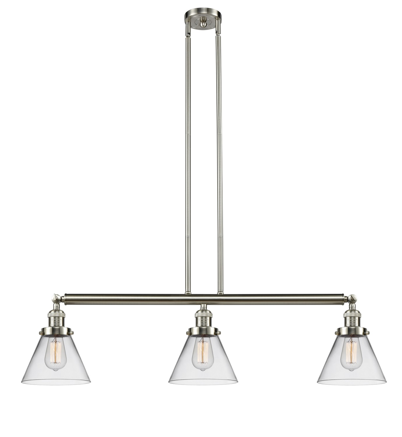 Three Light Island Pendant by Innovations - Franklin Restoration Collection, Brushed Satin Nickel Finish - 213-SN-G42