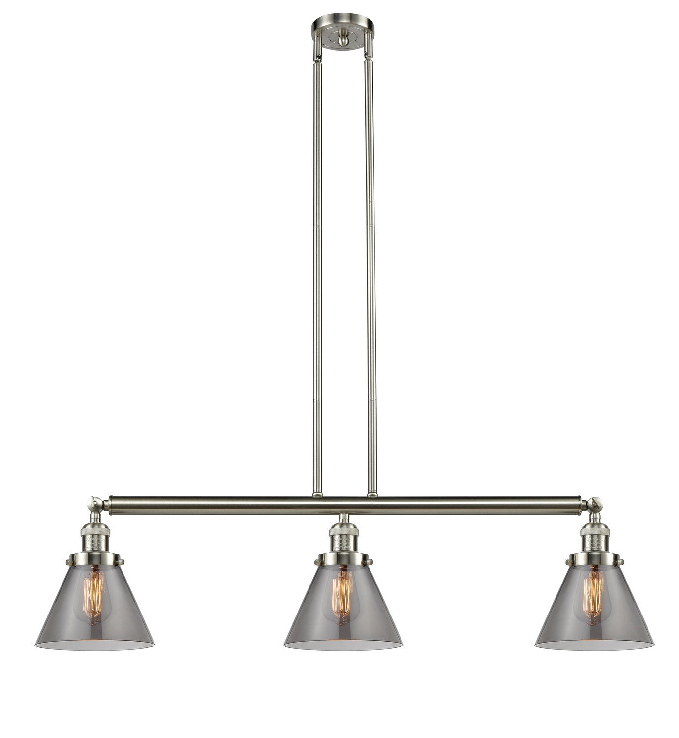 Three Light Island Pendant by Innovations - Franklin Restoration Collection, Brushed Satin Nickel Finish - 213-SN-G43