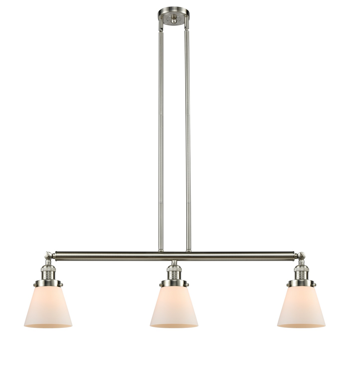 Three Light Island Pendant by Innovations - Franklin Restoration Collection, Brushed Satin Nickel Finish - 213-SN-G61