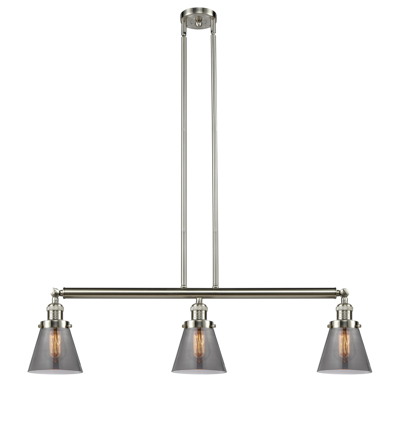 Three Light Island Pendant by Innovations - Franklin Restoration Collection, Brushed Satin Nickel Finish - 213-SN-G63