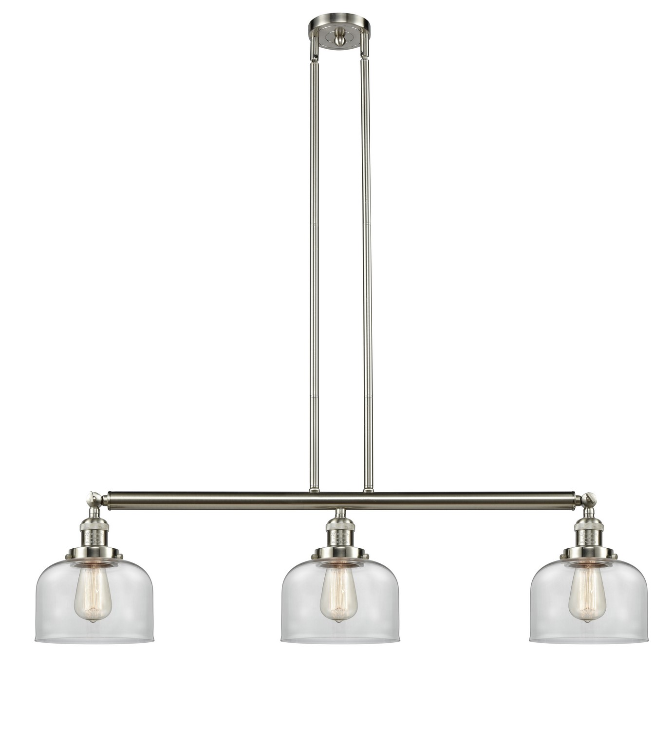 Three Light Island Pendant by Innovations - Franklin Restoration Collection, Brushed Satin Nickel Finish - 213-SN-G72