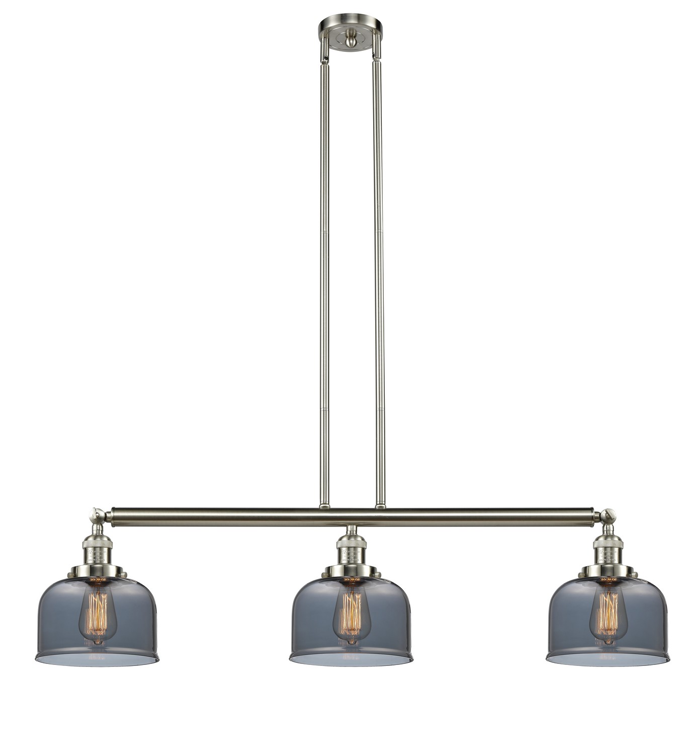 Three Light Island Pendant by Innovations - Franklin Restoration Collection, Brushed Satin Nickel Finish - 213-SN-G73