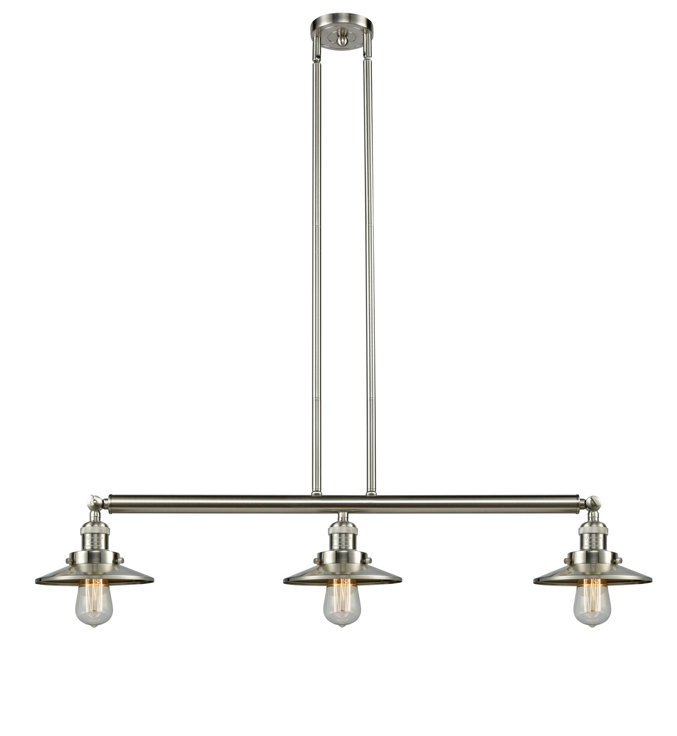 Three Light Island Pendant by Innovations - Franklin Restoration Collection, Brushed Satin Nickel Finish - 213-SN-M2