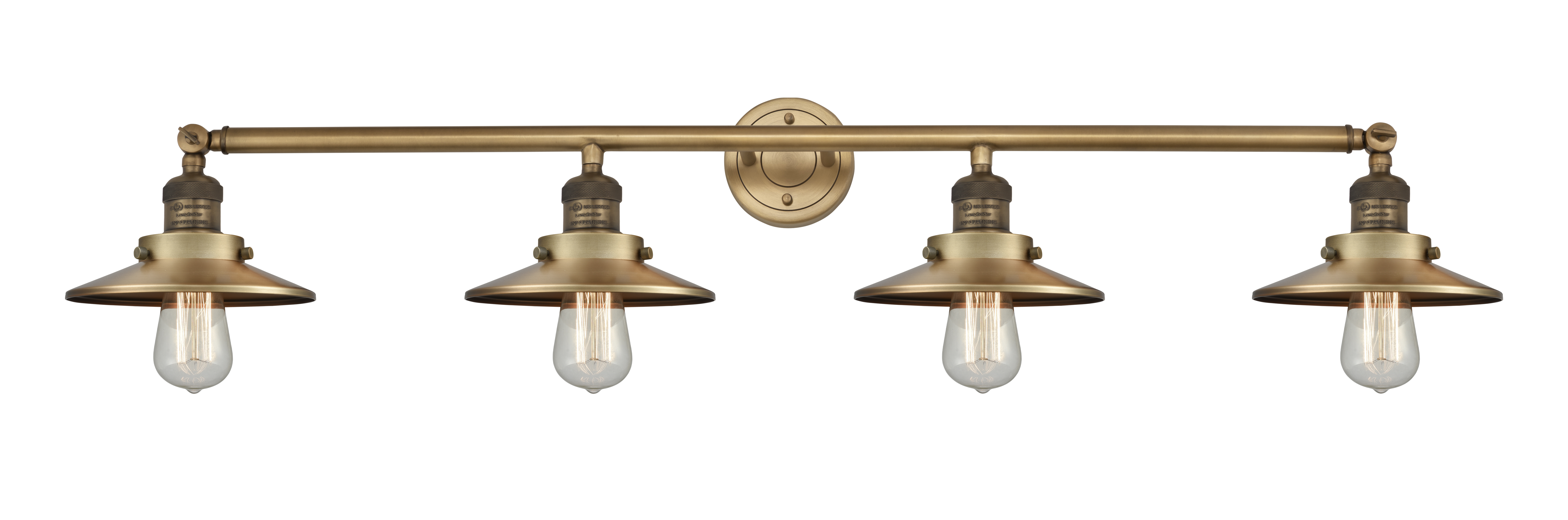 Four Light Bath Vanity by Innovations - Franklin Restoration Collection, Brushed Brass Finish - 215-BB-M4