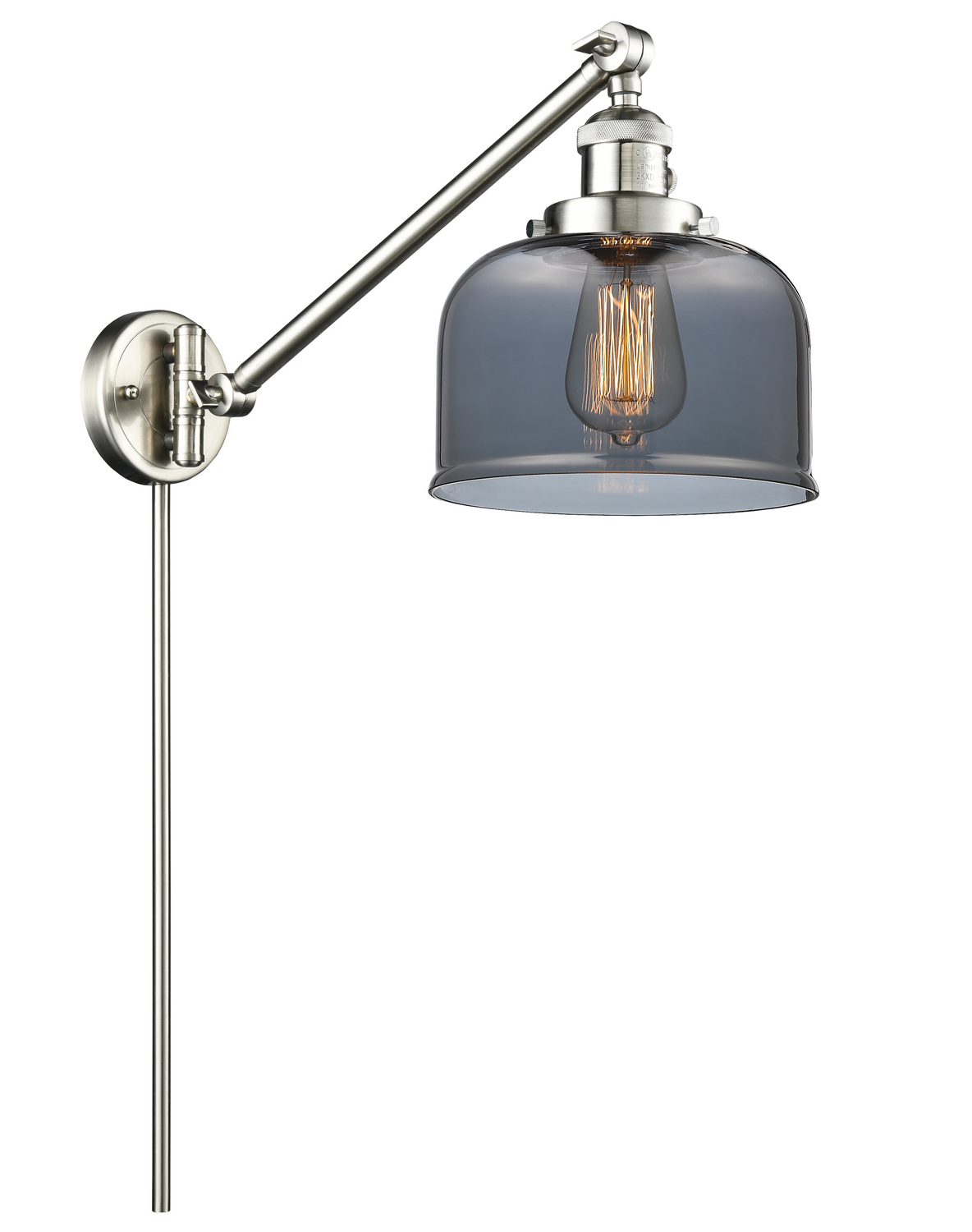 One Light Swing Arm by Innovations - Franklin Restoration Collection, Brushed Satin Nickel Finish - 237-SN-G73