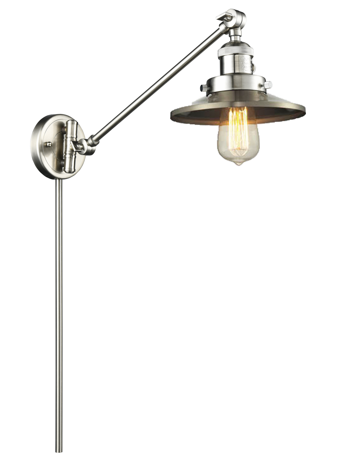One Light Swing Arm by Innovations - Franklin Restoration Collection, Brushed Satin Nickel Finish - 237-SN-M2