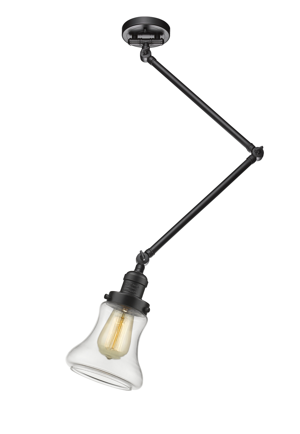 One Light Semi-Flush Mount by Innovations - Franklin Restoration Collection, Oil Rubbed Bronze Finish - 238C-OB-G182