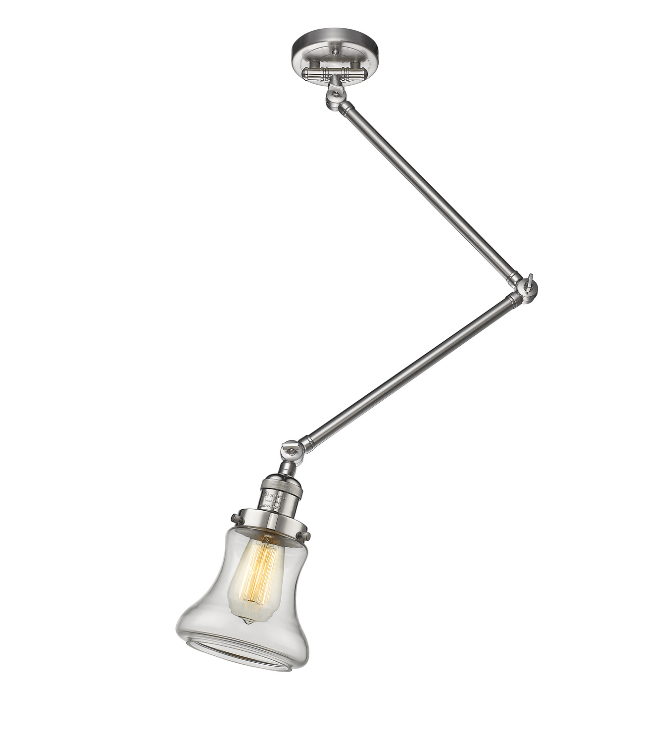 One Light Semi-Flush Mount by Innovations - Franklin Restoration Collection, Brushed Satin Nickel Finish - 238C-SN-G192
