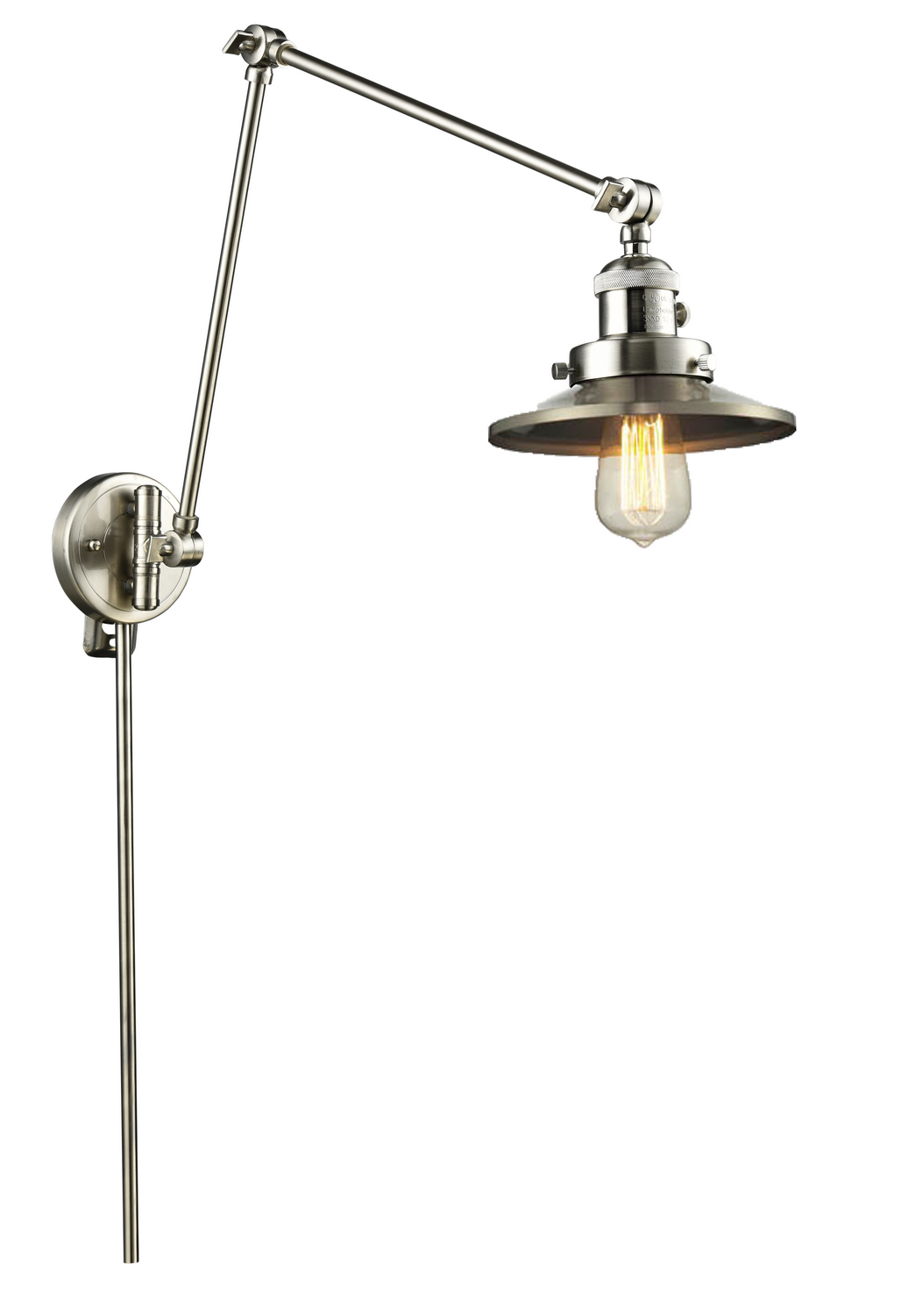 One Light Swing Arm by Innovations - Franklin Restoration Collection, Brushed Satin Nickel Finish - 238-SN-M2