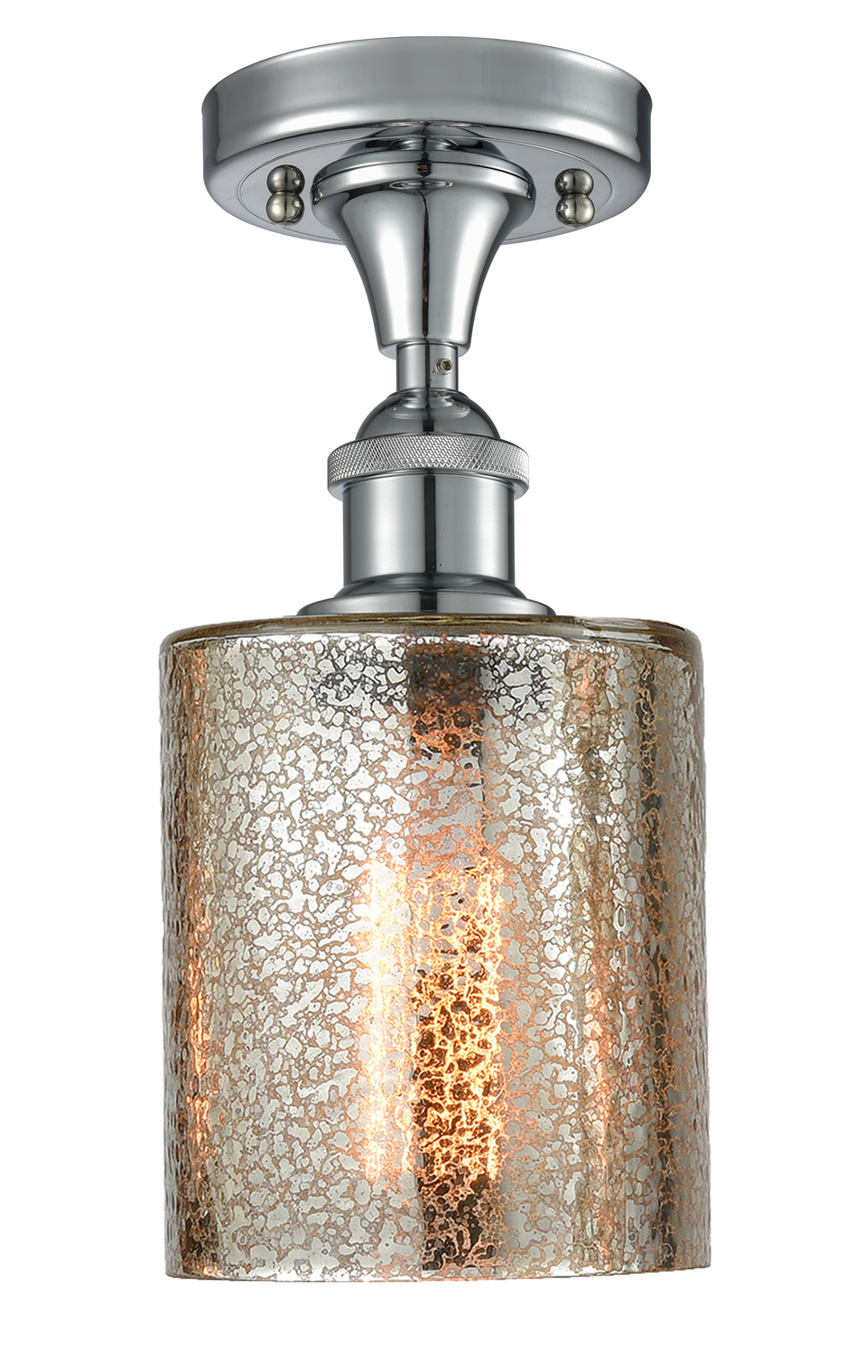 One Light Semi-Flush Mount by Innovations - Ballston Collection, Polished Chrome Finish - 516-1C-PC-G116