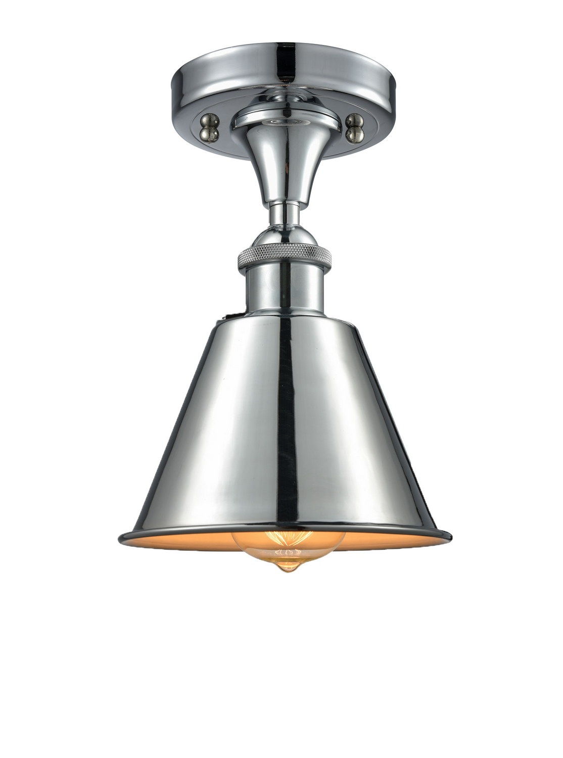 One Light Semi-Flush Mount by Innovations - Ballston Collection, Polished Chrome Finish - 516-1C-PC-M8