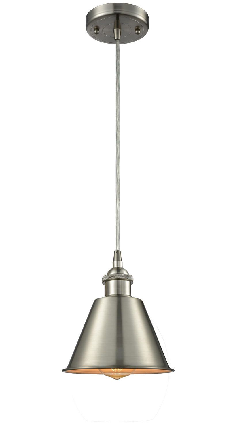 One Light Mini Pendant by Innovations - Ballston Collection, Brushed Satin Nickel Finish - 516-1P-SN-M8