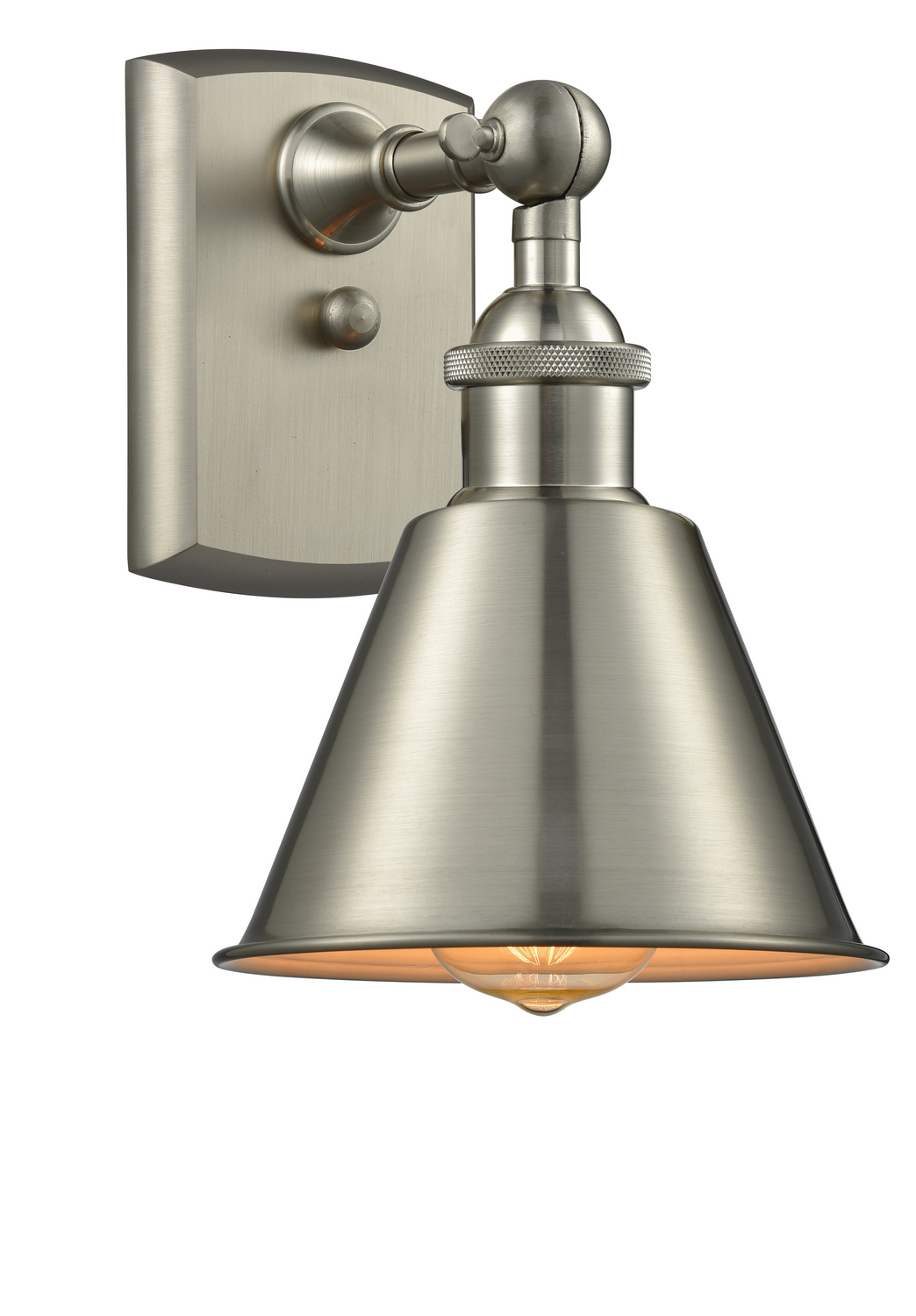 One Light Wall Sconce by Innovations - Ballston Collection, Brushed Satin Nickel Finish - 516-1W-SN-M8