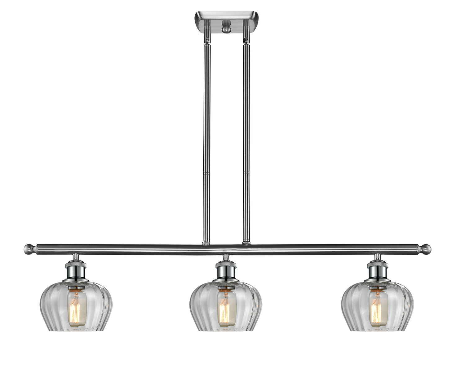 Three Light Island Pendant by Innovations - Ballston Collection, Brushed Satin Nickel Finish - 516-3I-SN-G92
