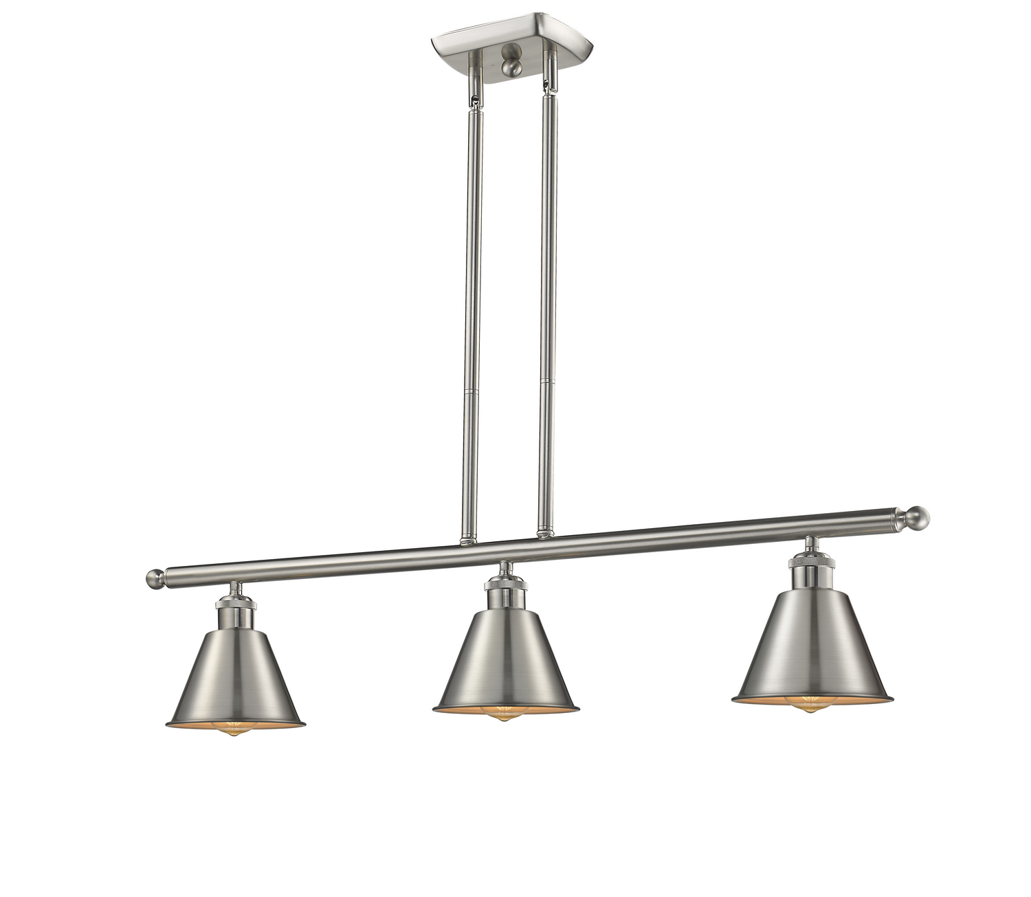 Three Light Island Pendant by Innovations - Ballston Collection, Brushed Satin Nickel Finish - 516-3I-SN-M8