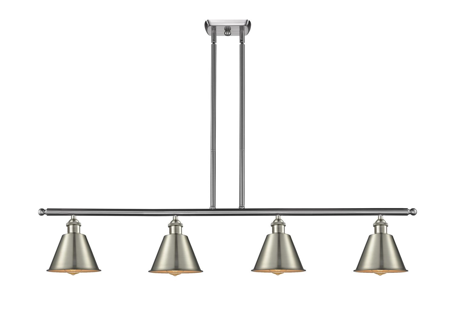 Four Light Island Pendant by Innovations - Ballston Collection, Brushed Satin Nickel Finish - 516-4I-SN-M8