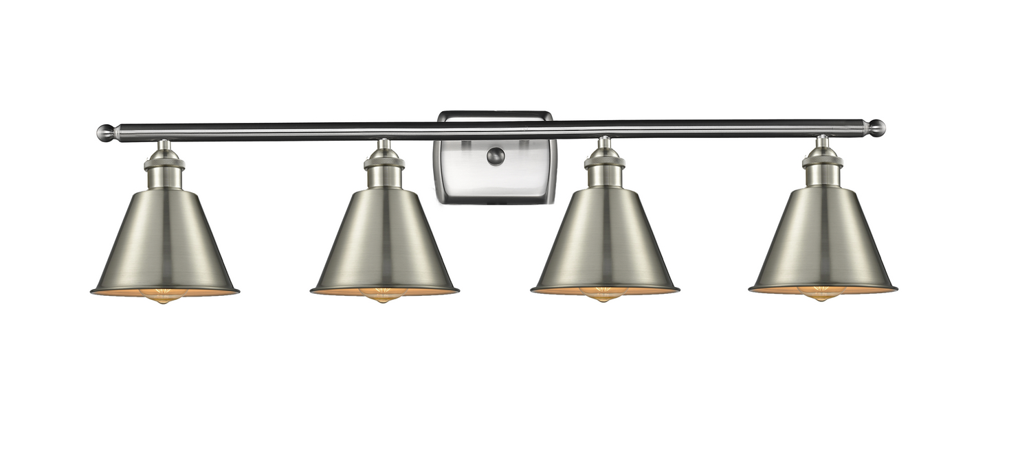 Four Light Bath Vanity by Innovations - Ballston Collection, Brushed Satin Nickel Finish - 516-4W-SN-M8