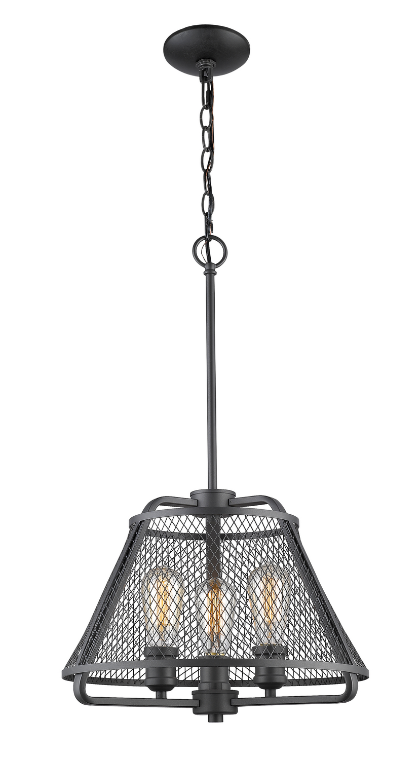 Three Light Pendant by Z-Lite - Iuka Collection, Bronze Finish - 451-16BRZ