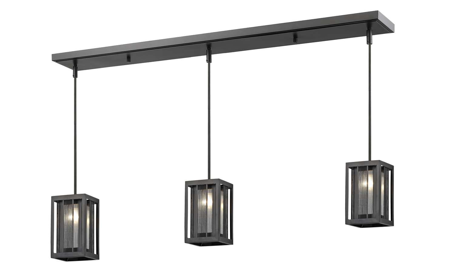 Three Light Linear Chandelier by Z-Lite - Meridional Collection, Bronze Finish - Z6-58MP-C-3BRZ