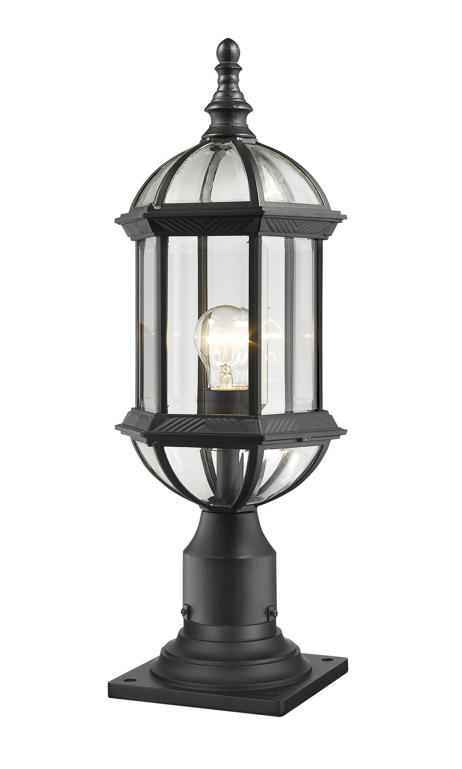 One Light Outdoor Pier Mounted Fixture by Z-Lite - Annex Collection, Black Finish - 563PHM-533PM-BK